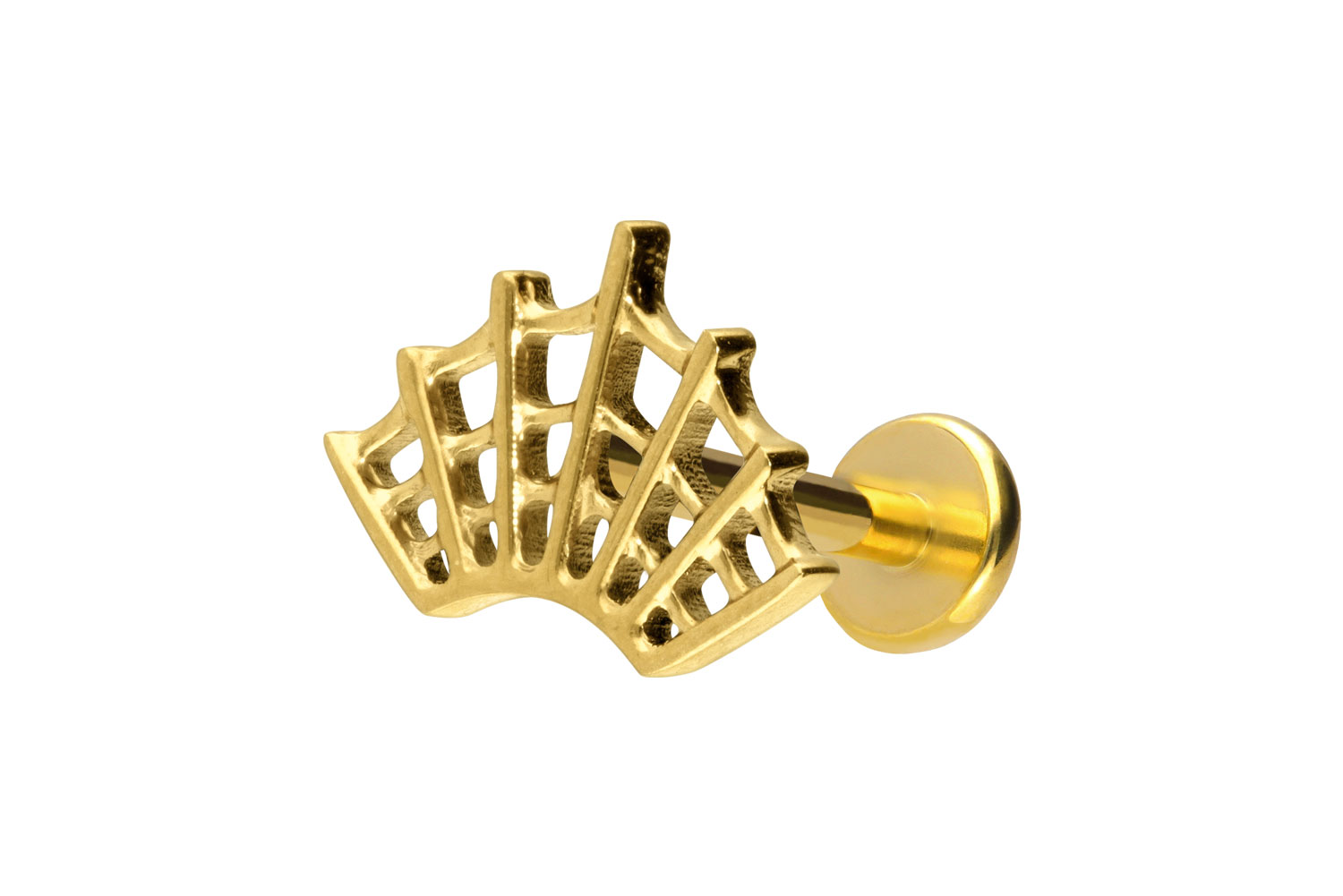 Titan Labret Piercing mit Push Fit SPINNENNETZ